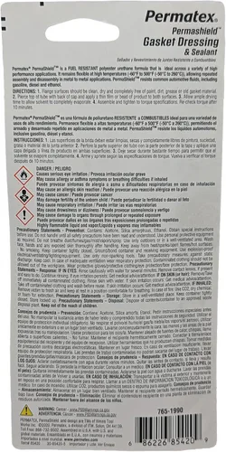 Vista 3 de Permatex 85420 Permashield Apósito y sellador de juntas resistentes al combustible, tubo de 2 onzas, naranja