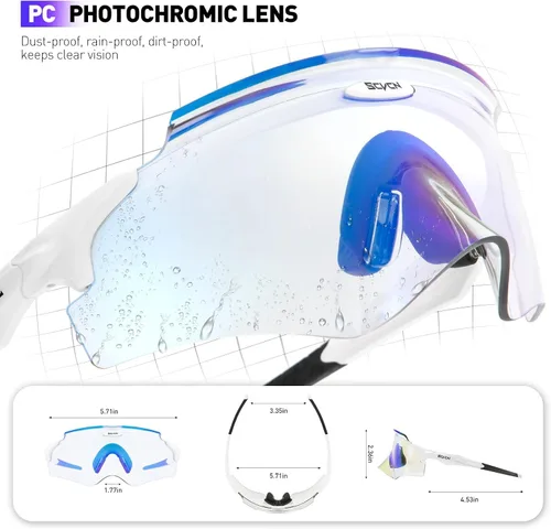 Vista 5 de SCVCN Gafas de sol de ciclismo fotocromáticas para hombres y mujeres, gafas de sol deportivas HD MTB para montar en bicicleta de montaña
