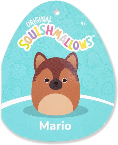 Vista 6 de Squishmallows Mario The German Shepard original de 5 pulgadas – Peluche oficial de Jazwares (pequeño)
