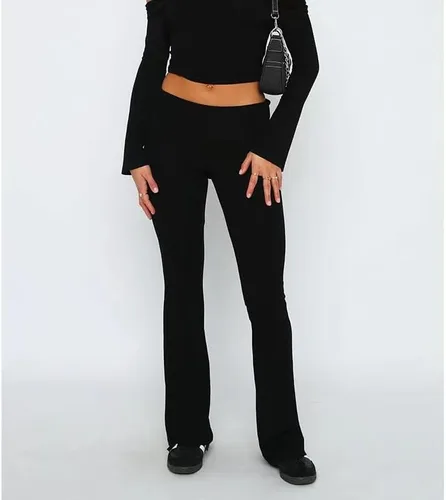 Vista 6 de Sumleno Pantalones ajustados Y2k para mujer, leggings acampanados, tiro bajo, plegables, cintura alta, corte de bota, elásticos, pantalones