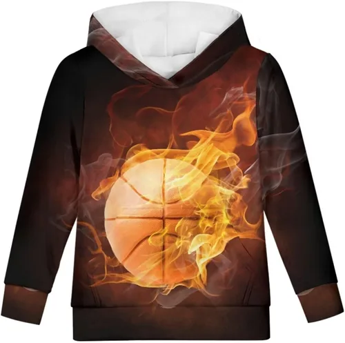 Vista 5 de JEOCODY Sudadera con capucha unisex para niños, lindo suéter de manga larga con bolsillo