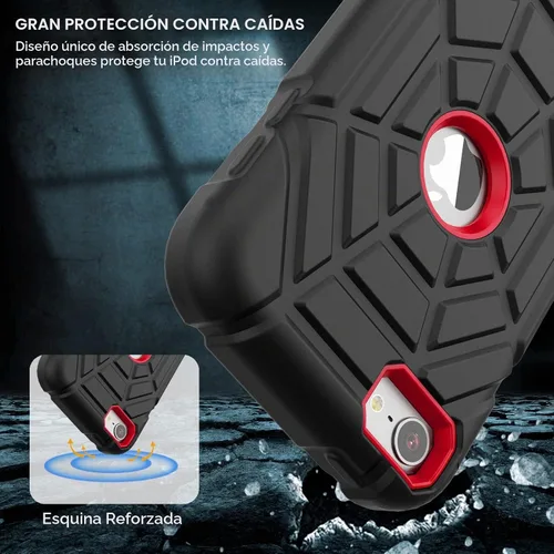 Vista 3 de Grifobes Funda para iPod Touch 7ª generación, iPod Touch 6ª/5ª generación, 3 en 1, resistente a prueba de golpes, funda protectora resistente