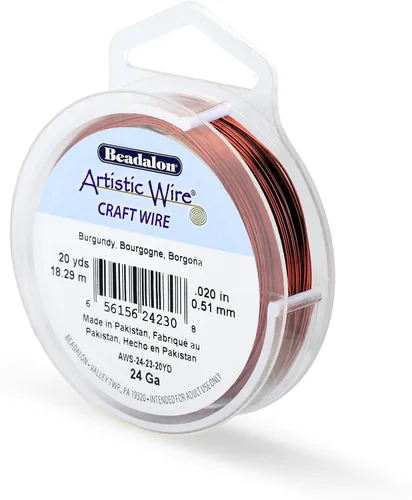 Vista 90 de Artistic Wire, Alambre de cobre de color chapado en plata de calibre 18, resistente al deslustre, amatista, 20 pies