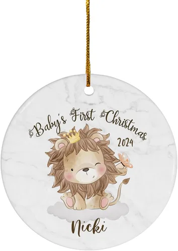 Vista 23 de FLOCHIL Adorno personalizado para la primera Navidad del bebé 2024, adorno de la primera Navidad de los bebés 2024, regalo para niños, niñas, bebés