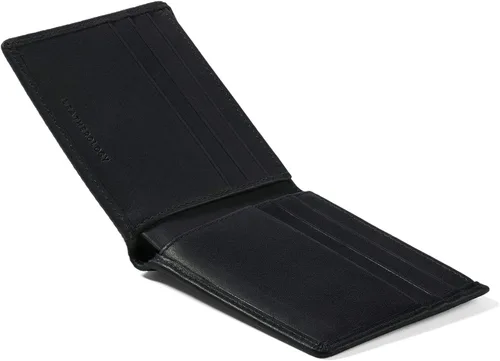 Vista 4 de Leatherology - Billetera plegable delgada para hombre, interferencia de radiofrecuencia disponible, color Black Oil (negro petróleo)