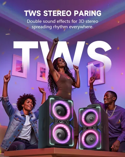 Vista 12 de Hotlemon Altavoz Bluetooth grande: 240 W pico potente sonido fuerte con graves profundos, tiempo de reproducción de 15 horas, carga rápida, TWS