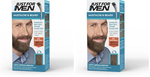 Vista 12 de Just For Men - Tinte para bigote y barba, coloración de barba para cabello gris con cepillo, con queratina, biotina, aloe vera y aceite de coco