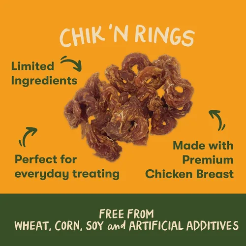 Vista 4 de Pet 'n Shape Chik 'n Rings, golosinas naturales de pechuga de pollo para perros, 32 onzas