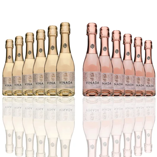 Vista 12 de VINADA - Crispy Chardonnay Mini - Vino Cero Alcohol - 6.8 fl oz (12 Botellas de Vidrio)