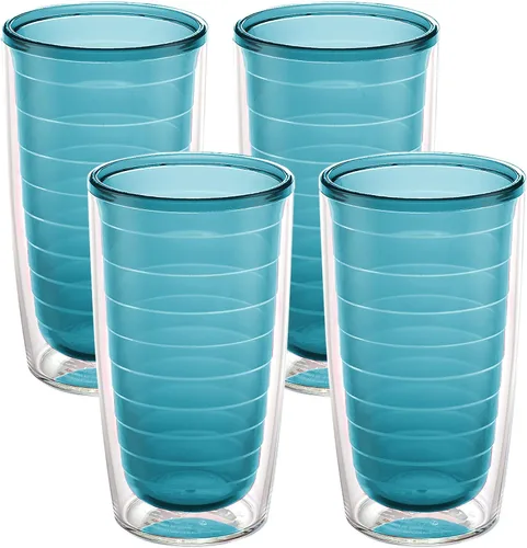 Vista 26 de Tervis Vaso aislado de mesa transparente y colorido fabricado en Estados Unidos con doble pared, taza de viaje que mantiene las bebidas frías