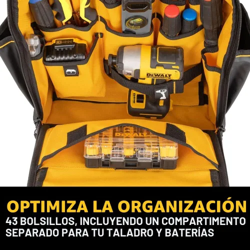 Vista 7 de Mochila de herramientas DEWALT, almacenamiento y organización de herramientas, duradera y resistente al agua (DWST560102)
