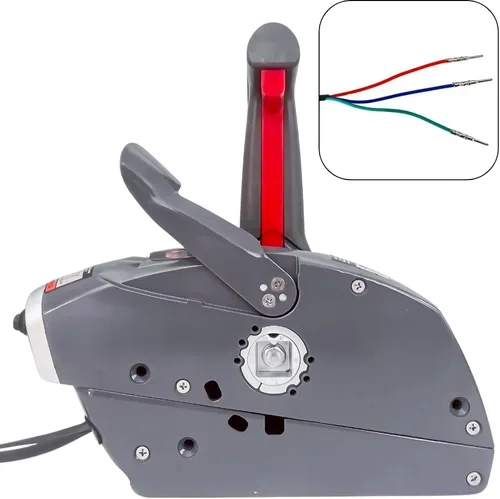 Vista 6 de Caja de control remoto marino 5006180 con interruptor de llave adecuada para motor fuera de borda Evinrude Johnson OMC BPR montado lateralmente