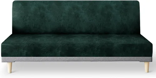 Vista 14 de molasofa - Funda elástica para futón de aspecto de cuero, cubierta para sofá sin brazos, protector de muebles con parte inferior elástica, funda