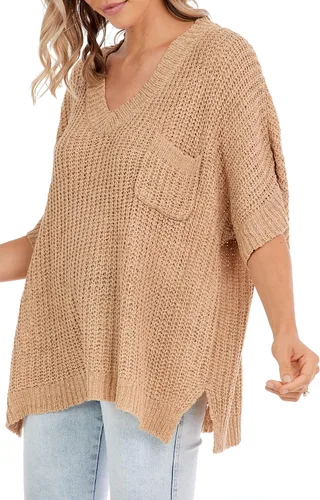 Vista 4 de Mud Pie Suéter con cuello en V Theo para mujer