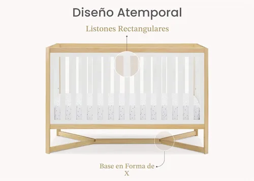 Vista 10 de Delta Children Tribeca - Cuna convertible 4 en 1, color blanco bianca/natural