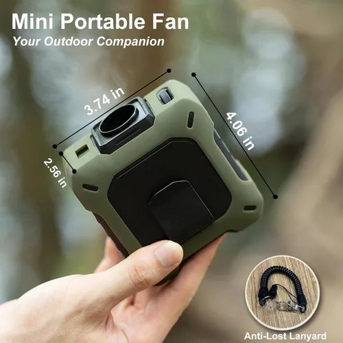 Vista 4 de GOSALISU Ventilador de cintura portátil de 10400 mAh recargable fuerte ventilador personal de 100 velocidades, pequeños ventiladores portátiles