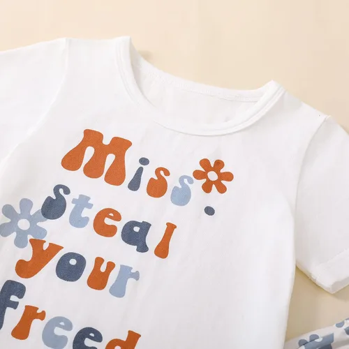 Vista 47 de Eadrioss Ropa para bebé niña pequeña, traje de campana de manga corta, camisa de flores para niños, pantalones florales acampanados, ropa de verano