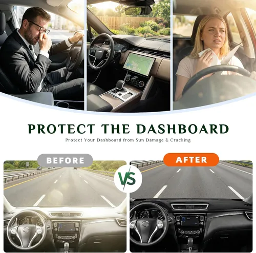 Vista 6 de Cobertor de tablero Antirreflejos, protección solar, a prueba de polvo, UV-Proof Coberturas de tablero para interior de auto, compatible
