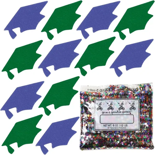 Vista 98 de Confetti Grad Cap Negro, Azul Marino Combo - 2 bolsas de media onza (1 oz)