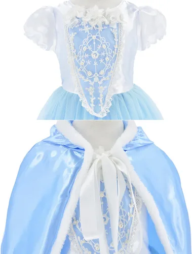 Vista 6 de Disfraces de princesa para fiesta de cumpleaños, Navidad para niñas pequeñas con accesorios