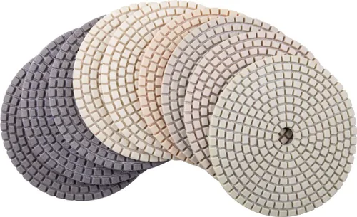 Vista 3 de Juego de 7 almohadillas de pulido de diamante seco de 4 pulgadas para encimera de hormigón de granito de mármol
