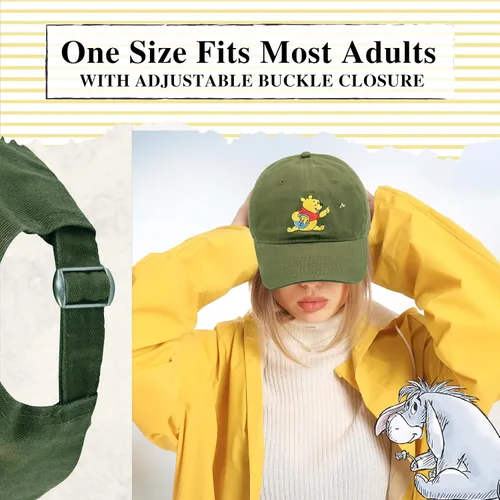 Vista 4 de Disney Winnie The Pooh Dad Hat, Adjustable Cotton Baseball Cap with Curved Brim