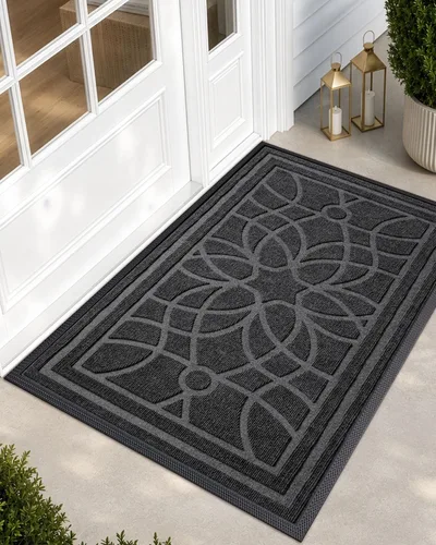 Vista 15 de DEXI Tapete para puerta delantera, entrada exterior, 24 x 36 pulgadas Negro