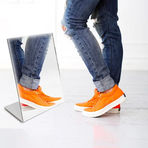 Vista 4 de SSWBasics Espejo de piso de caballete acrílico - 12W x 18 H