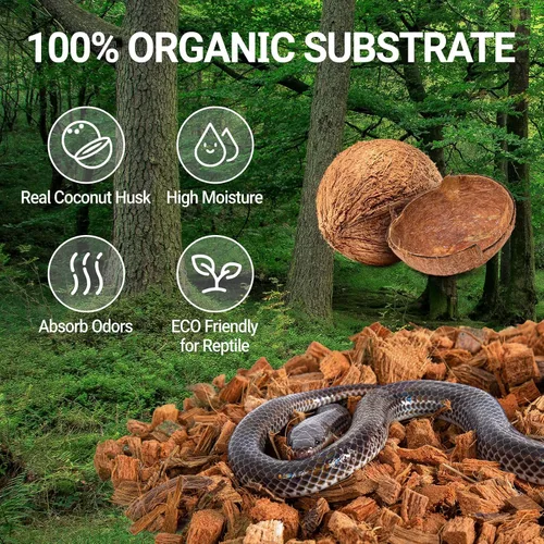 Vista 2 de REPTI ZOO Sustrato de reptiles de coco de 72 cuartos de galón, ropa de cama de reptiles de cáscara de coco para pitón de bola, serpientes, geckos