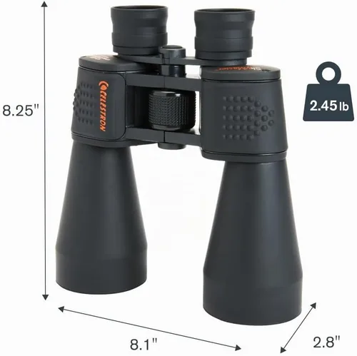 Vista 7 de Celestron SkyMaster binoculares 12 x 60 Prismáticos de astronomía de campo ancho, óptica BaK-4 multicapa, cómoda visualización de mano, estuche