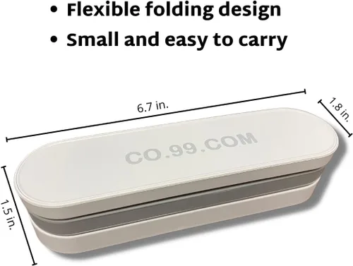 Vista 5 de FERMALIFE - Lámpara LED plegable de mesa, luz nocturna de lectura portátil ajustable - 3 ajustes de luz, USB compacto y recargable para dormitorio