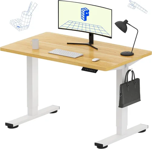 Vista 46 de FLEXISPOT EN1 - Escritorio de pie de una pieza, 40"x24" de escritorio sin costuras, eléctrico, altura ajustable para oficina en casa, salas de Negro