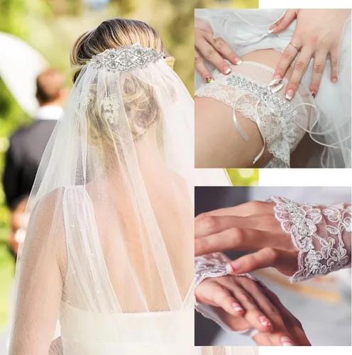 Vista 3 de 8 piezas de apliques de diamantes de imitación de cristal plateados para planchar con apliques de fijación en caliente para vestido de novia vestido