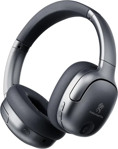Vista 10 de Auriculares híbridos con cancelación activa de ruido, Bluetooth inalámbrico sobre la oreja, tiempo de reproducción ANC de 50 horas, giratorio