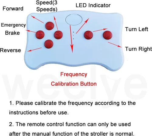 Vista 5 de weelye (TX10) botón rojo 2.4G Bluetooth control remoto, no universal, para niños, coche eléctrico solo con marca weelye FCC CE Label Original