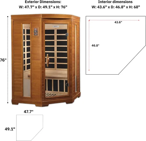 Vista 6 de DYNAMIC SAUNAS AMZ-DYN-6225-02 Bilbao - Sauna de infrarrojos lejanos para 2 personas