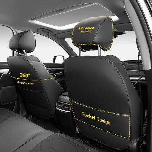 Vista 2 de OASIS AUTO Fundas de asiento con ajuste personalizado para Honda CRV 2017-2025, protector de asiento de cuero sintético impermeable y duradero