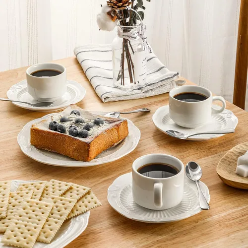 Vista 7 de Hiware Cucharas de café Demitasse de 6 piezas, mini cucharas de café de acero inoxidable de 4 pulgadas