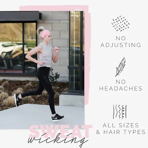Vista 76 de Maven Thread 4" Wide Workout Headbands for Women – Non-Slip Sweatbands for Gym, Running & Yoga