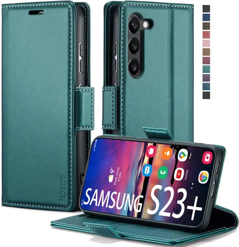 Vista 41 de japezop Compatible con Samsung Galaxy S23 5G - Funda tipo cartera con bloqueo RFID, tarjetero y función atril magnético, funda de piel con tapa