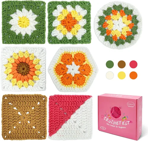 Vista 9 de SGIBYN Kit de Ganchillo para Principiantes con Tutoriales en Video Paso a Paso, Kit de Amigurumi de Pollos de Ganchillo de Inicio para Adolescentes