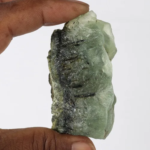 Vista 2 de GEMHUB Cristal curativo de piedra prehnita verde crudo natural 758 Ct