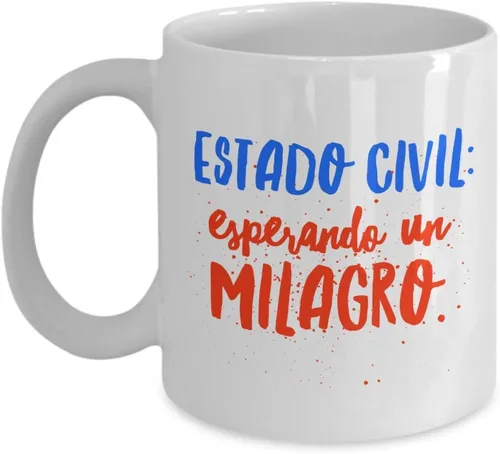 Vista 5 de Taza de Cafe Estado Civil Vaso, Coffee Mug divertidas, tazas personalizadas, taza de café inspiradoras, taza con mensajes positivos.
