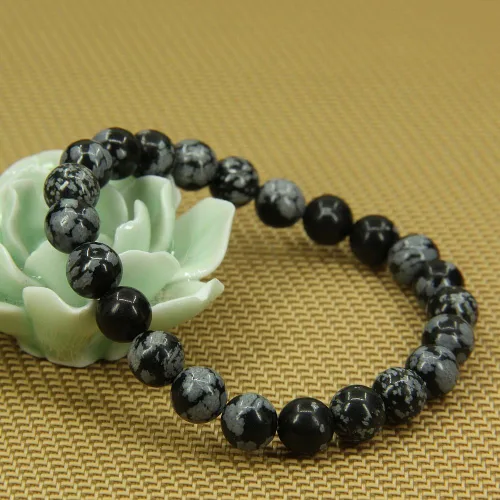 Vista 21 de Amandastone Pulsera elástica de cuentas redondas de 0.315 in con piedras preciosas naturales de 7 pulgadas