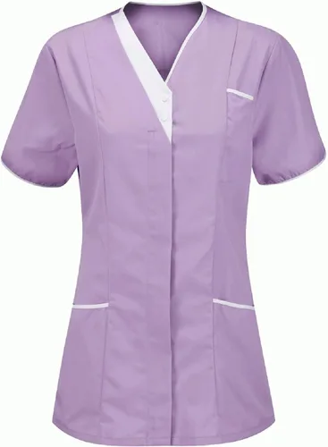 Vista 5 de Camiseta de manga corta para mujer, uniforme de limpieza para enfermera, camiseta de uniforme para enfermera Verde