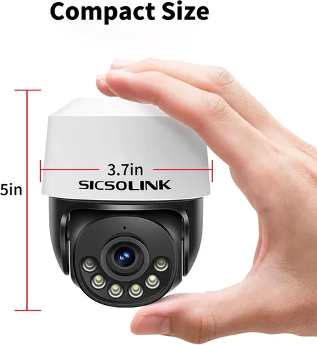 Vista 8 de Cámara domo POE PTZ de 5 MP para exteriores, 2592 × 1944 HD, inclinación de 355° Pan 90°, detección humana AI y seguimiento automático, visión