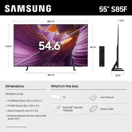 Vista 2 de Samsung Serie OLED 4K S85F de 55 pulgadas, Vision AI Smart TV (modelo 2025, 55S85F) sonido de seguimiento de objetos Lite con Dolby Atmos