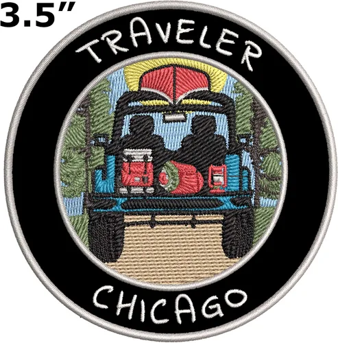 Vista 2 de Parche bordado de Chicago de alta calidad para planchar o coser, emblema decorativo para colgar o coser, recuerdo de vacaciones, equipo de viaje