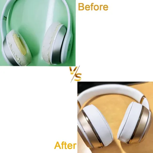 Vista 2 de Almohadillas de repuesto para auriculares inalámbricos Beats Studio 2 y Studio 3, almohadillas para los oídos con cuero proteico suave, espuma