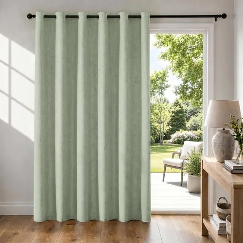Vista 83 de Cortinas 100% opacas para dormitorio, cortinas opacas de 63 pulgadas de largo, cortinas opacas de lino para sala de estar, cortinas con ojales